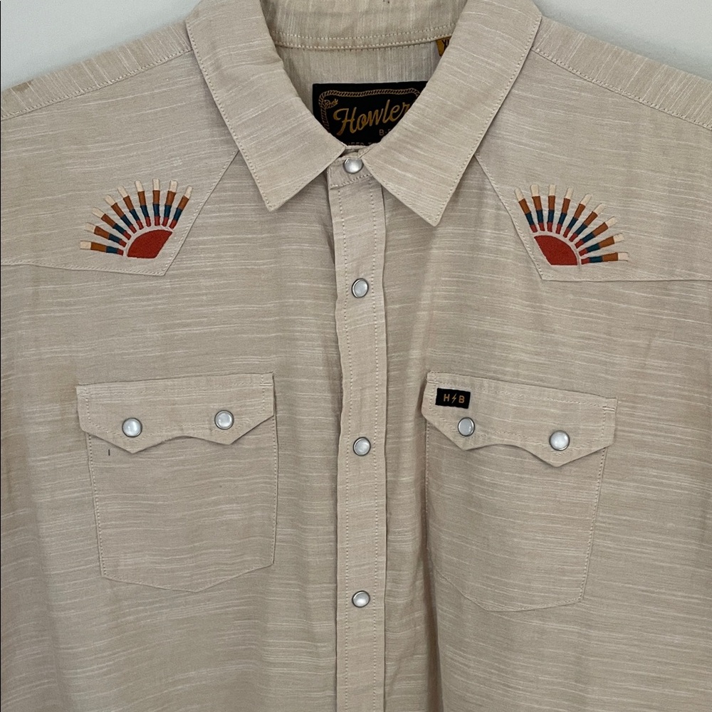 Howler Brothers Light Tan Men's Casual Shirt